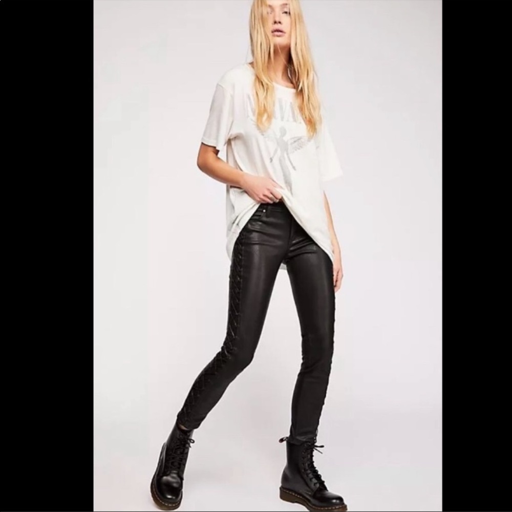NET Free People Vegan Leather Pants